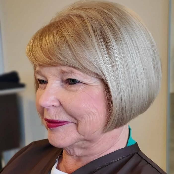 short bob haircut for older women