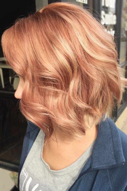 Balayage Kupferblond Bob