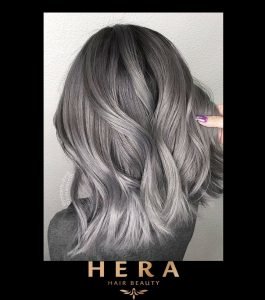 silver ash grey hair