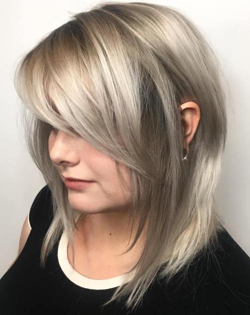 Image result for Layered Bob Hairstyles Using Feathered Side-bang