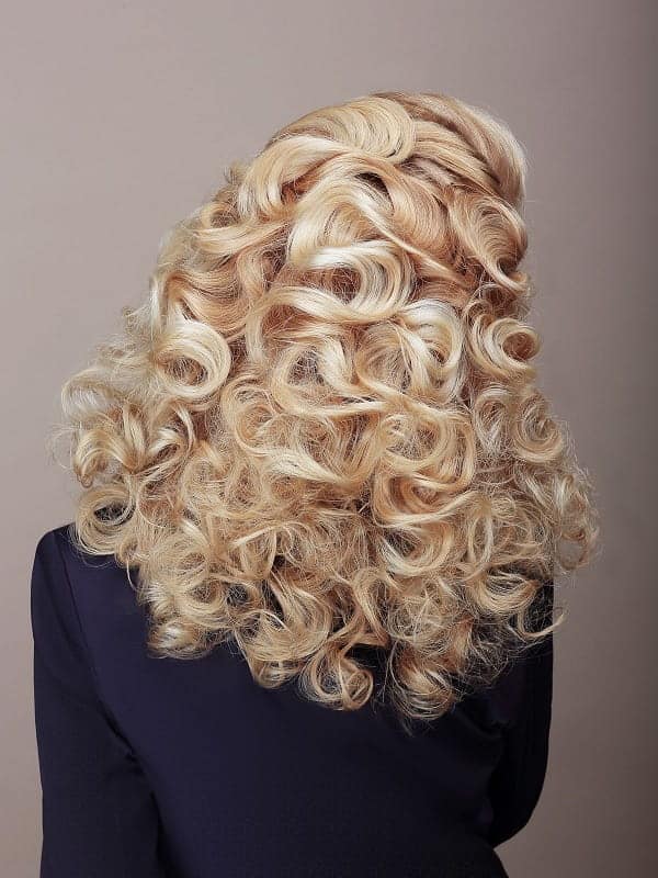 blonde curly hair