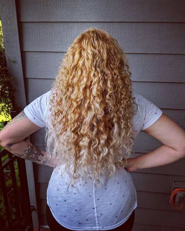 Strawberry Blonde Curly Hair women