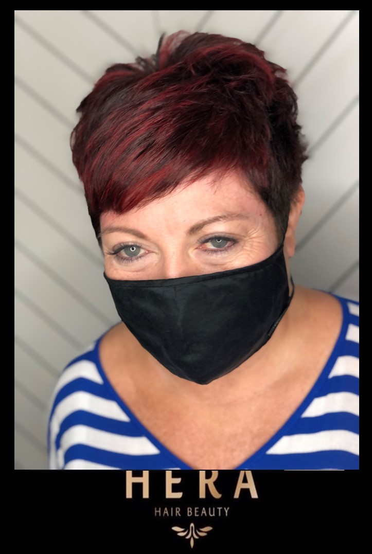 red balayage pixie