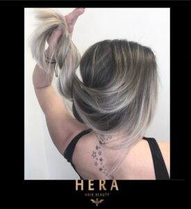 blonde balayage on straight hair