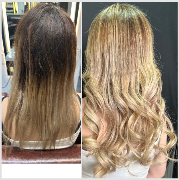 Luxurious finished hair extensions with soft waves and natural shine at Hera Hair Beauty Singapore